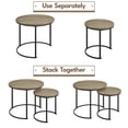 thumbnail image 6 of Yaheetech Nesting Coffee Table with Round Wooden Tabletop for Living Room, Gray, 6 of 8