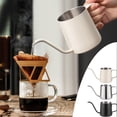 thumbnail image 1 of Jarra espumadora de leche de acero inoxidable de 350 ml con líneas de doble escala, diseño de boca estrecha Jarra de vapor de café con leche artística con bolígrafo artístico para baristas, 1 of 6