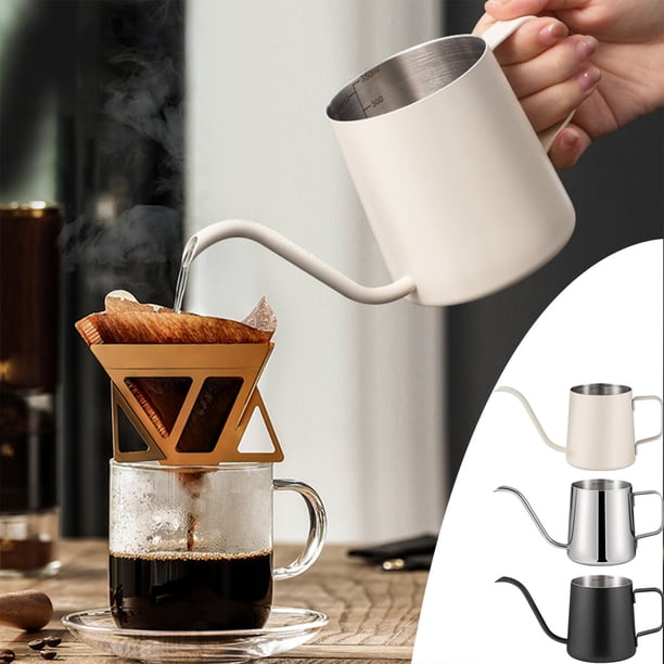 Jarra espumadora de leche de acero inoxidable de 350 ml con líneas de doble escala, diseño de boca estrecha Jarra de vapor de café con leche artística con bolígrafo artístico para baristas