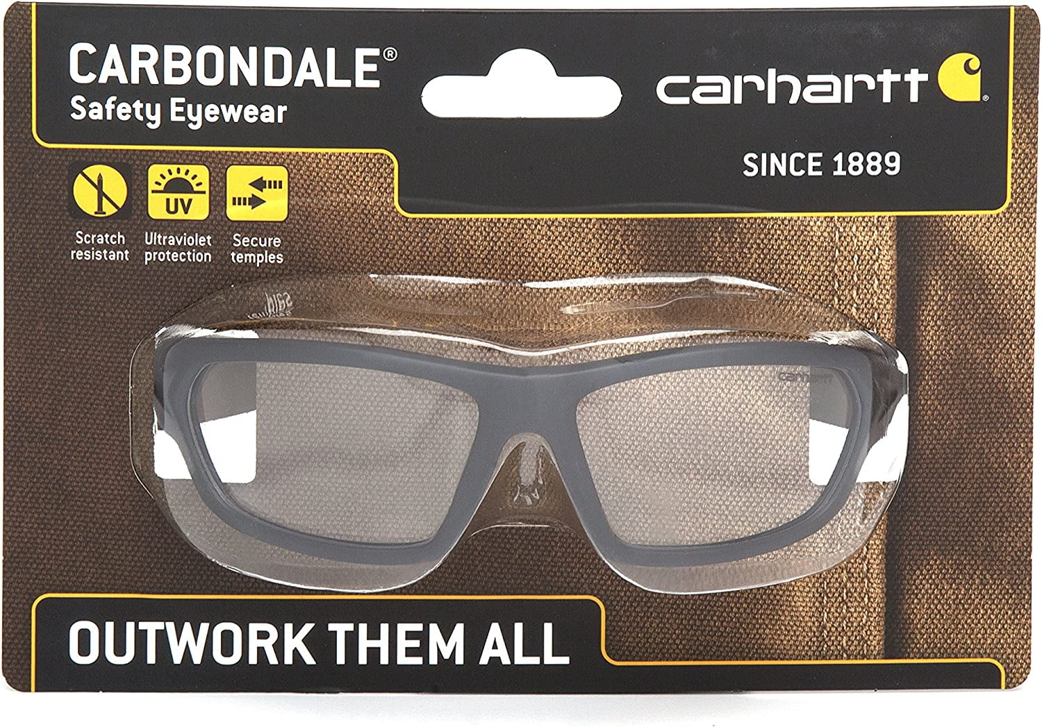 Carhartt Eyewear 2696201 Carbondale Anti-Fog Safety Glasses with Clear Lens Black Frame