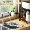 thumbnail image 2 of Microwave Oven Rack, Expandable 2-Tier Twist-Lock Carbon Steel Kitchen Countertop Storage Rack with 4  Hooks, Detachable Height Adjustable Microwave Stand, Black, 2 of 7