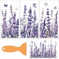 thumbnail image 1 of Juego de 3 calcomanías de lavanda para muebles y manualidades (15 x 30 cm) con flores moradas y mariposas., 1 of 9