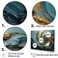 thumbnail image 3 of Designart "Gold And Blue Vortex Potteries" Abstract Spirals Picture Framed Canvas Wall Art, 3 of 5