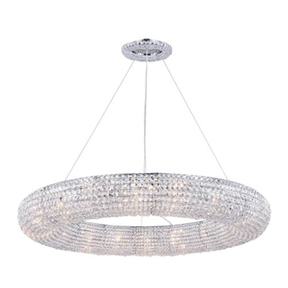 Elegant Lighting 2114G41C/RC Paris 18 Light 41" Wide Crystal Ring Chandelier - Chrome