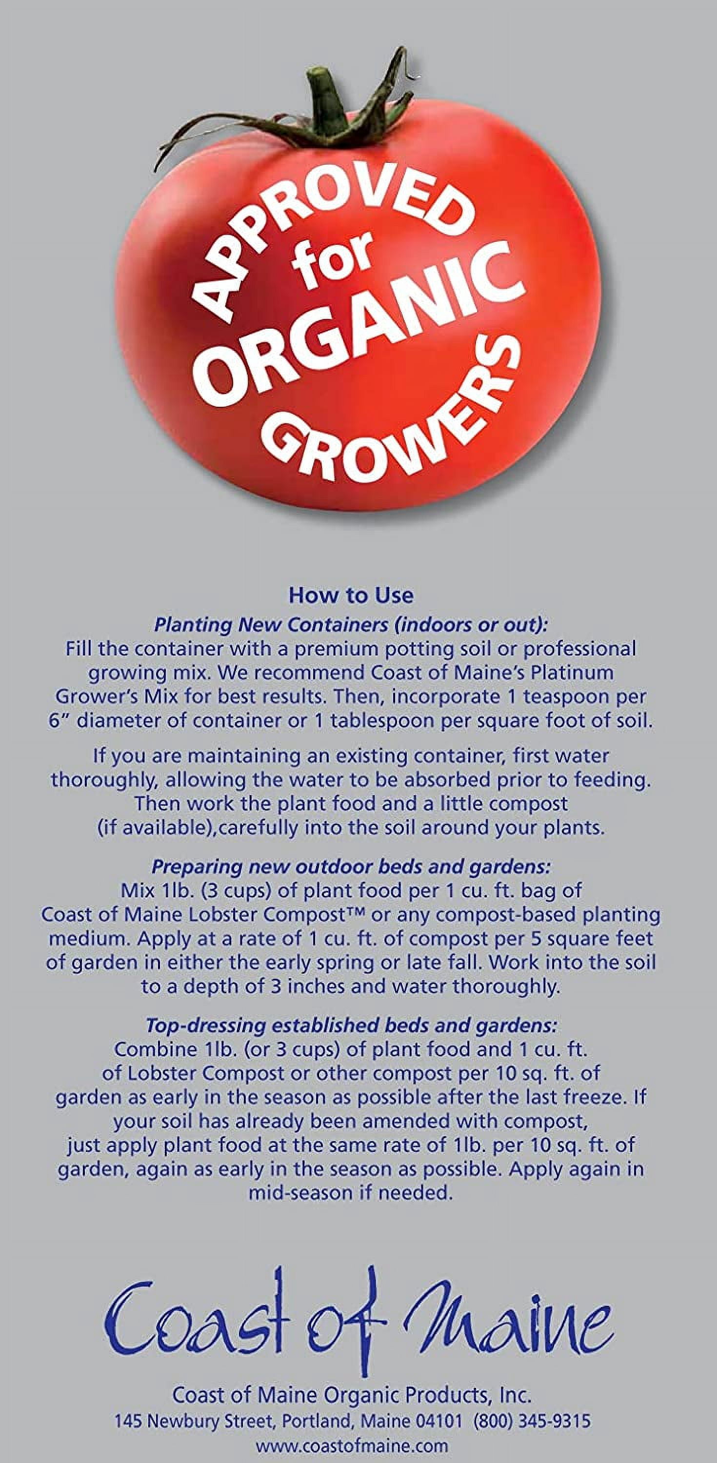 Coast of Maine Stonington Blend Lobster and Kelp Plant Food Fertilizer, 4 Pounds