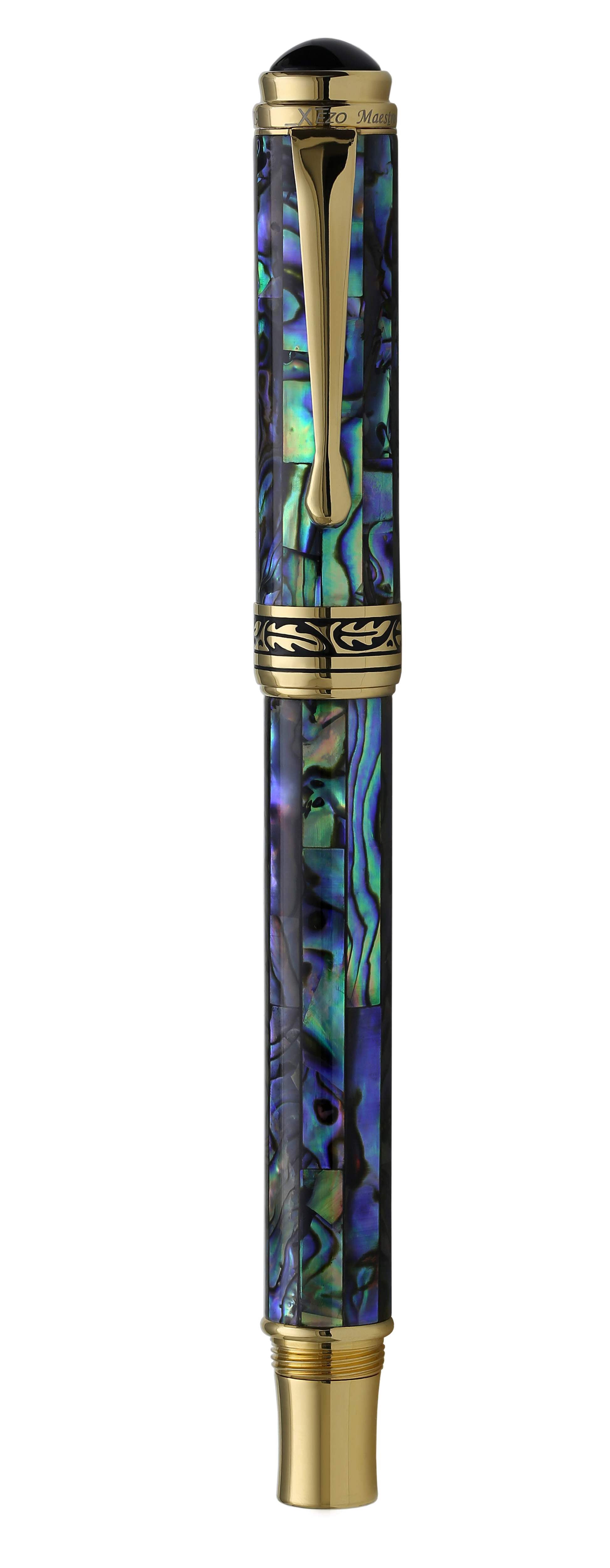 Xezo Xezo Maestro® Paua Abalone Sea Shell Fountain Pen (Medium Nib) - 18K Gold Plated
