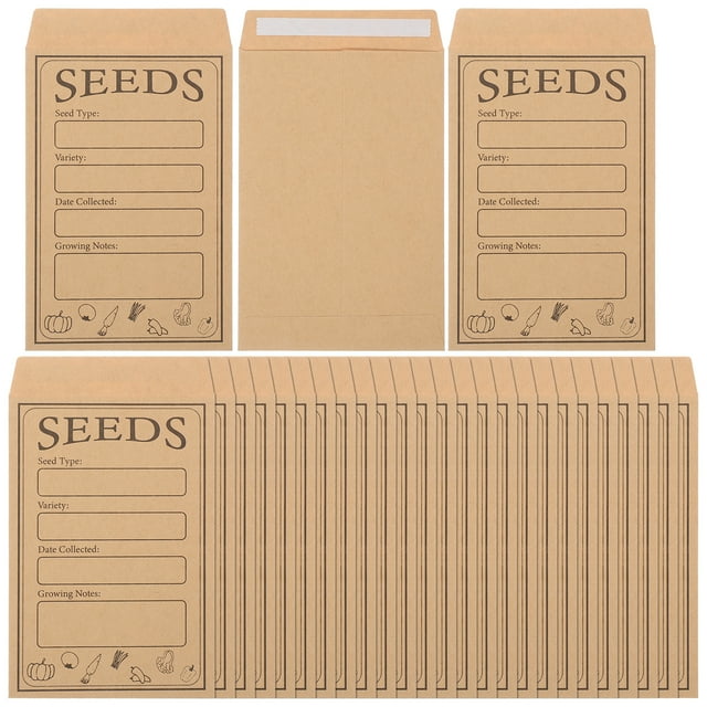 50Pcs Paper Seeds Packets Sealing Seeds Envelopes Seeds Container Paper Coins Packets