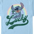 thumbnail image 2 of Men's Lilo & Stitch Distressed Lucky Wink Graphic Tee Light Blue 2X Large, 2 of 4