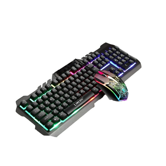 LEHOZIHEQ Gaming Keyboard and Mouse, 104 Keys RGB Backlit Computer Keyboards Mouse and Keyboard Combo with Number Pad, All-Metal Panel Wired PC Keyboard for Laptop