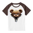 thumbnail image 1 of RXIRUCGD 2025 Vêtements d'Été pour Enfants Tout-Petits Garçons Filles Mode Mignon Col Rond Imprimé Manches Courtes Haut, 1 of 7