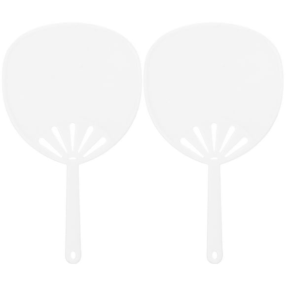 KAKOWELY 2 mini ventiladores de mano en blanco, sin terminar, para bricolaje, pequeños ventiladores de mano, accesorios para casa de muñecas, decoración de mini ventiladores