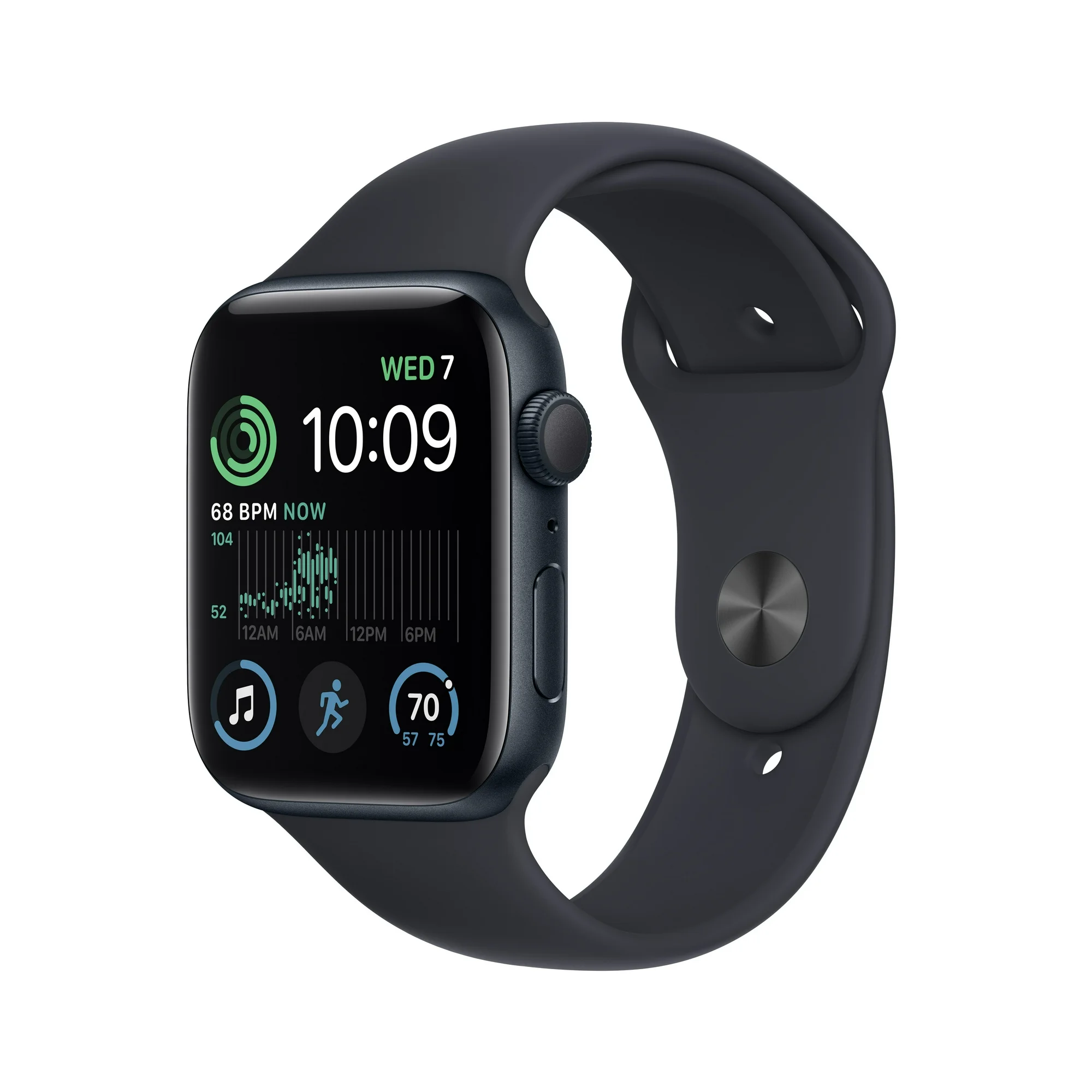 Apple Watch SE (2nd Gen) GPS 44mm Midnight Aluminum Case with Midnight Sport Band - S/M