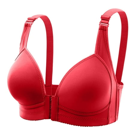 Sngxgn Womens Smooth Light Bra Underwire T-shirt Bra(Red XL)