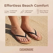 Cushionaire Cora Flip Flops for Women | Vacation Beach Essentials | Women's Casual Thong Sandals with Wide Widths Available