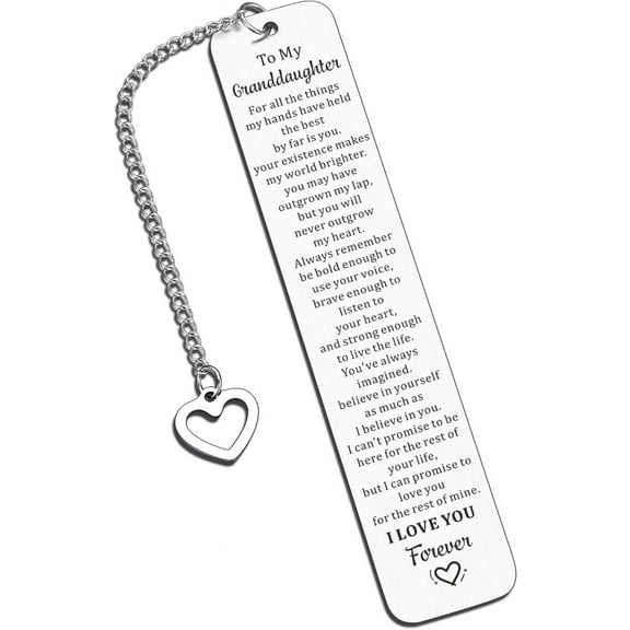 Granddaughter Bookmarks from Grandma, to My Granddaughter Gifts, Birthday Gifts for Granddaughter Inspirational Bookmark Gifts for Granddaughter from Grandmom Christmas Stocking Stuffers for Girls