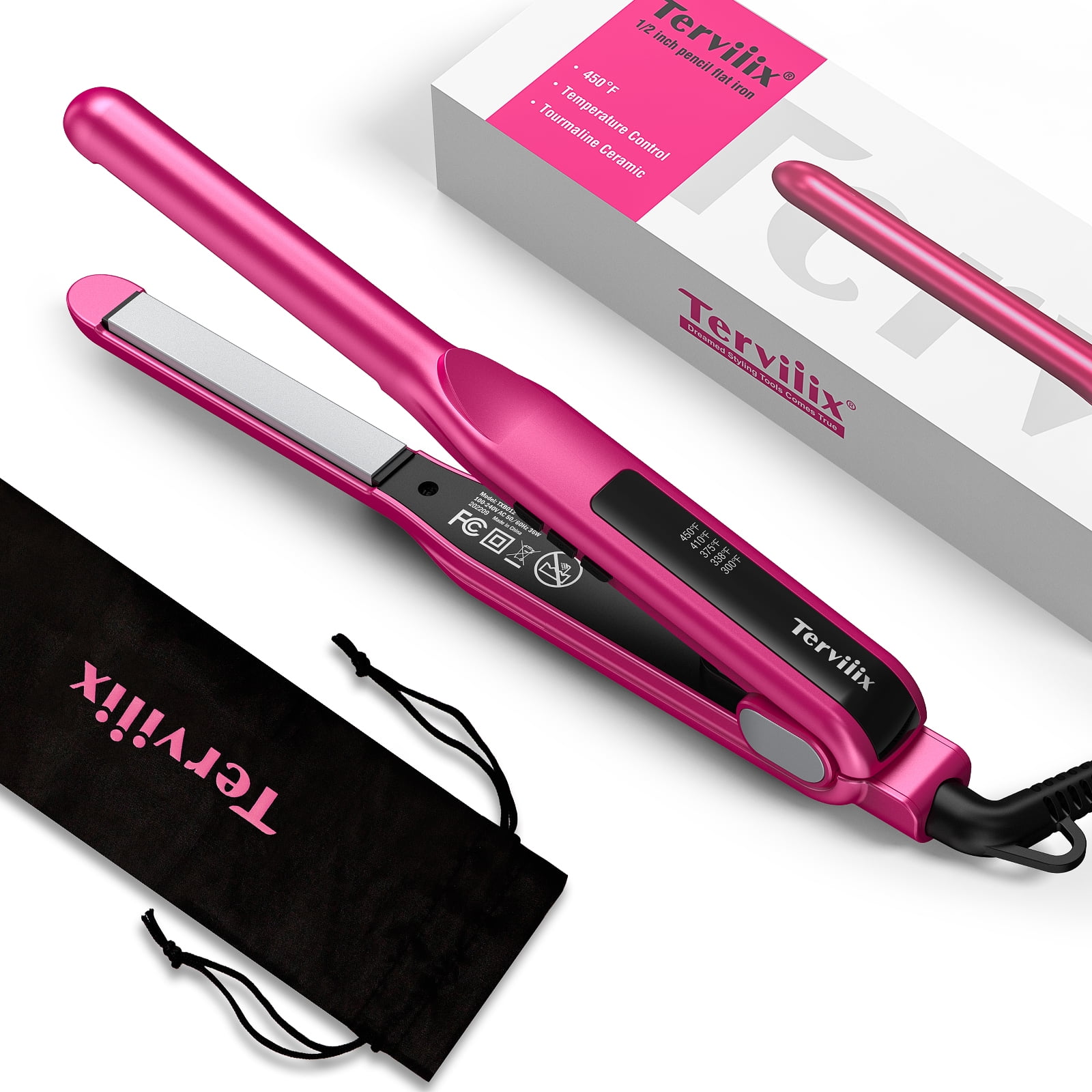 Terviiix 1/2" Small Flat Irons for Short Hair, Hair Straightener