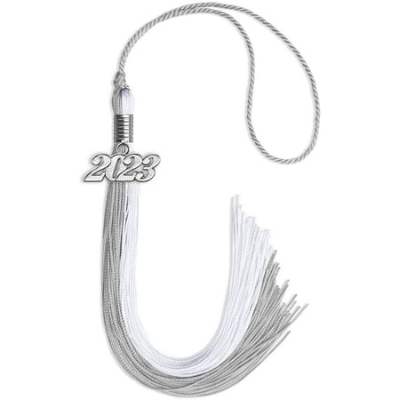 

Endea Graduation Double Color Tassel with Silver Date Drop (Grey/White 2023)