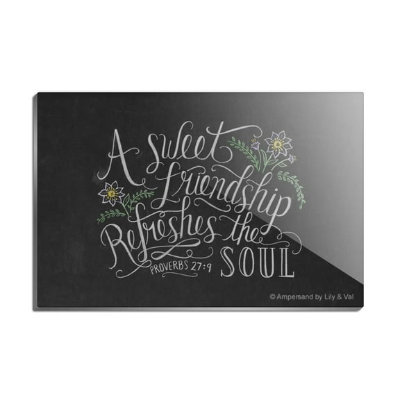 A Sweet Friendship Refreshes the Soul Proverbs Rectangle Acrylic Fridge Refrigerator Magnet