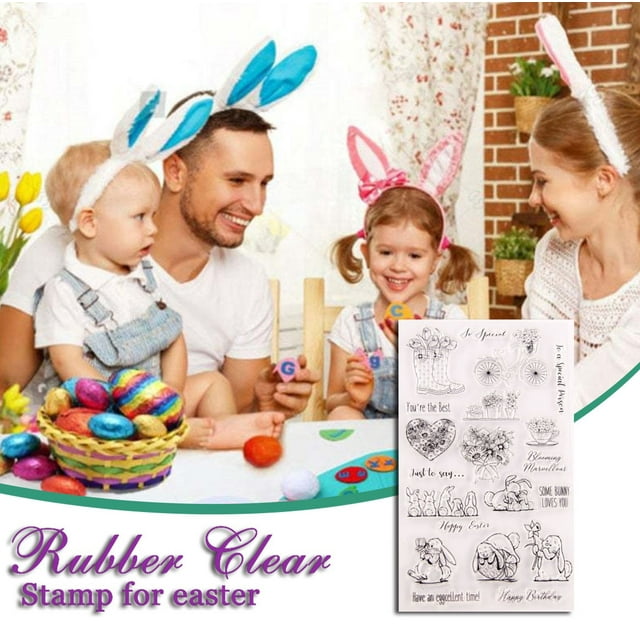 TIMIFIS Home Decor 1pc Happy Easter Rubber Clear Stamp for Card Making Decoration and Scrapbooking Office DecorFall