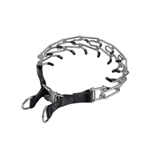 NAOJIE Dog Prong Collar for Medium Dogs,Dog Pinch Collar,Dog Training Collar,High Strength Quick Release Metal Buckle,Comfort Rubber Tips(2mm,20-Inch)