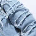 thumbnail image 5 of LNWUY Men's Ripped Distressed Jean Jacket Solid Fashion Trucker Outerwear Button Down Up Casual Long Sleeve Denim Jackets Light Blue M, 5 of 8
