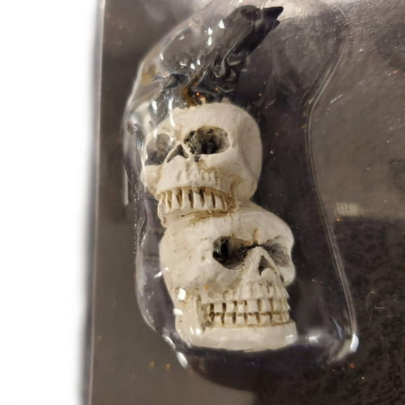 Ashland Halloween Mini Decorations Crow on Skull 2 in