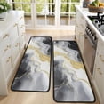 thumbnail image 4 of Kitchen Rugs Sets Of 2,Black Marble Gold Line Pattern Anti Fatigue Kitchen Mat Rugs Non Slip Washable,Decorative Kitchen Floor Mats for Kitchen,Sink,Laundry,17"x47"+17"x47", 4 of 5