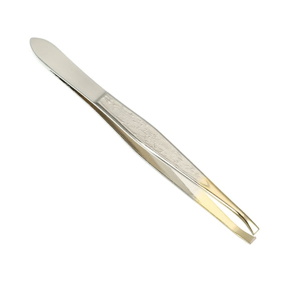 Unique Bargains Eyebrow Tweezers Stainless Steel Grooming Tool for Eyebrows Nose Hair Silver Tone