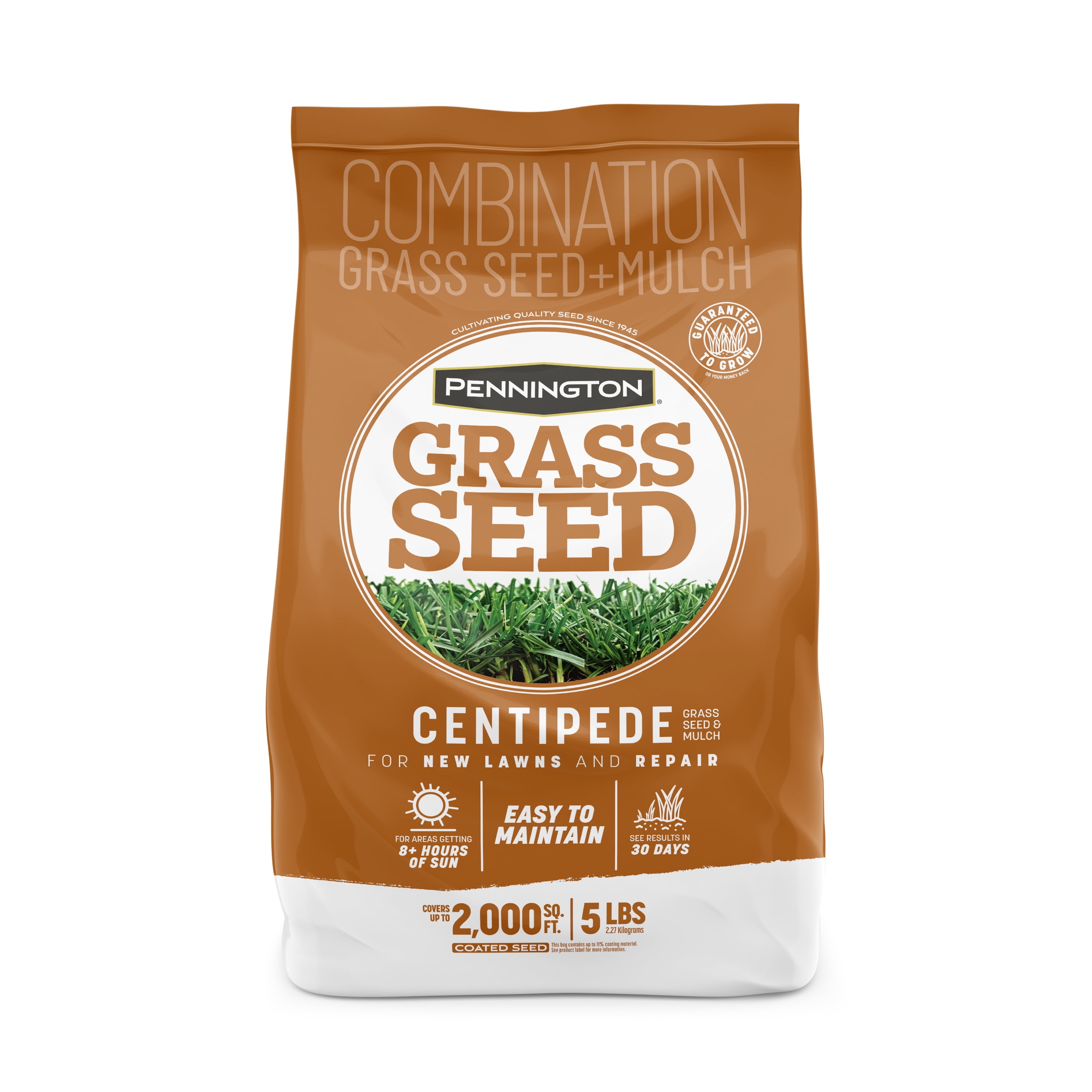 Pennington Centipede Grass Seed with Mulch, for Southern Lawns; 5 lb