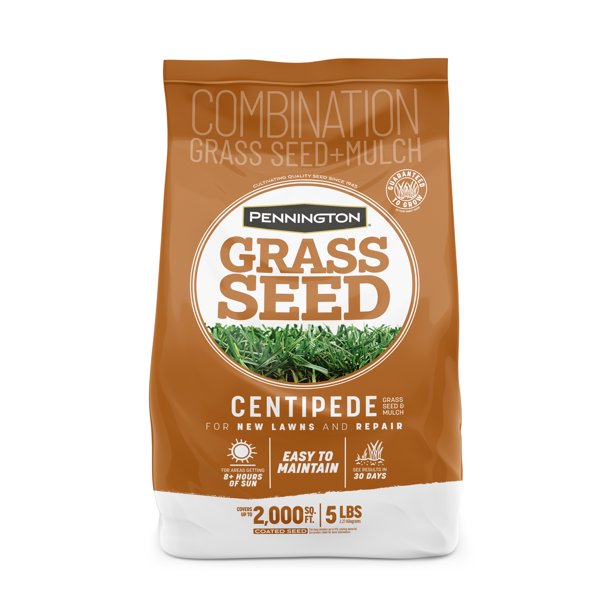 Pennington Centipede Grass Seed with Mulch, for Southern Lawns; 5 lb