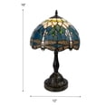 thumbnail image 2 of Dale Tiffany 1-Light Metal & Art Glass Table Lamp in Bronze and Blue, 2 of 10