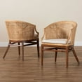 thumbnail image 4 of bali & pari Lumajang Light Honey Rattan and Wood 2-Piece Dining Chair Set, 4 of 10