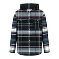 thumbnail image 5 of FDGIU 2025 Men's Hooded Flannel Shirt - Button Down Plaid Shacket, Fleece Lined Fall Jacket with Pockets, Fall Winter Top, 5 of 5