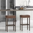 thumbnail image 6 of Gymax 4PCS 29.5'' Bar Stool Set Counter Height Saddle Stools w/ Rubber Wood Frame, 6 of 10