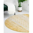 thumbnail image 3 of Rugs.com Moroccan Trellis Collection Rug – 5 Ft Round Ivory And Yellow Medium Rug Perfect For Kitchens, Dining Rooms, 3 of 5