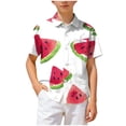 thumbnail image 7 of Ulanda Boys Hawaiian Shirts Novelty Printed Funky Short Sleeve Button Down Shirt Kids Aloha Luau Shirt 7-14T (White, 7-8 Years), 7 of 7