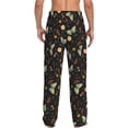 thumbnail image 3 of Uemuo Moth And Flowers Pattern Men's Wide Leg Palazzo Lounge Pants with Pockets Light Weight Loose Comfy Casual Pajama Pants-, 3 of 9