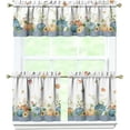thumbnail image 6 of Fall Thanksgiving Kitchen Curtain Valance 3 Piece Set, Fall Blue Pumpkin Sunflower Kitchen Decor, Thanksgiving Fall Kitchen Curtains and Valances for Living Room Bedroom Kitchen Cafe Decor 24In, 6 of 6