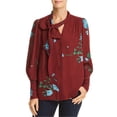 thumbnail image 1 of Joie Womens Tie-Neck Button Down Blouse, Red, X-Small, 1 of 1