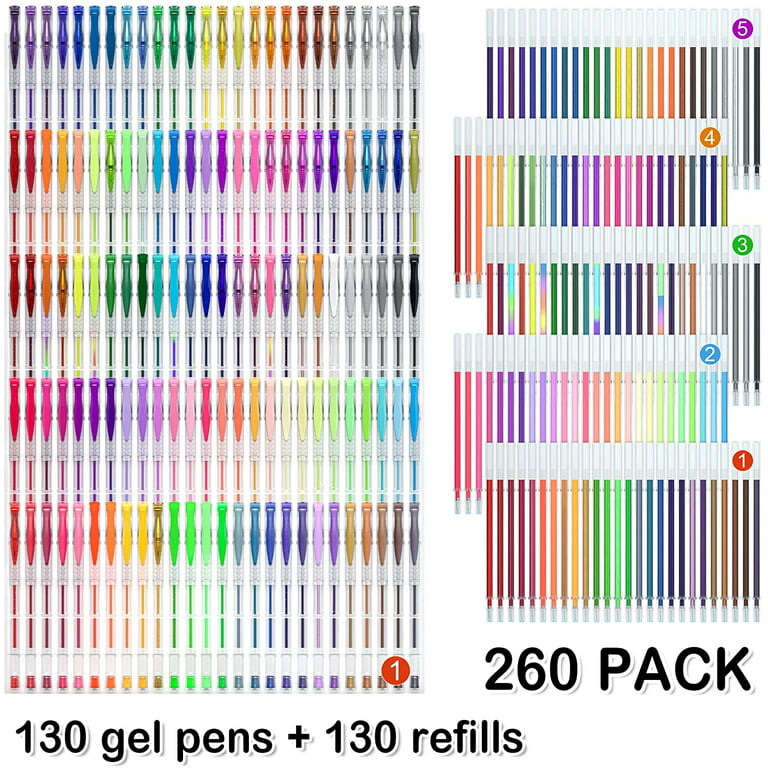360 Gel Pens Pen Set Refill for Adult Glitter Coloring Books