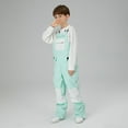thumbnail image 2 of Dakiuu Kids Snow Bibs Boys Girls Ski Bibi Overall Snowboard Pants Insulated Waterproof Windproof Winter Activewear Snow Suit for Toddler Teens Mint Green 7-8 Years (130), 2 of 8