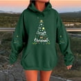 thumbnail image 2 of Telankuip Christmas Hoodies Sweatshirts for Women Cute Letter X-Mas Tree Drawstring Pullover Hoodies Oversized Drop Shoulder Cozy Long Sleeve 2025 Xmas Holiday Hooded Tops Green XXL, 2 of 4