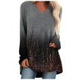 thumbnail image 2 of Qiopertar Mode Femmes Loisirs Imprimé Manches Longues Col Rond Tops Décontractés Amples Offres de la Semaine Liquidation à Moins de 5$ jusqu'à 90 % de Réduction, 2 of 3