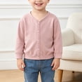 thumbnail image 6 of Gubotare Girls Fall Sweater Girls Lightweight Long Sleeve Cardigan, Open Front Casual Sweater, Cute Soft Outerwear Coat 3T 4T (Pink,3-4 Years), 6 of 6