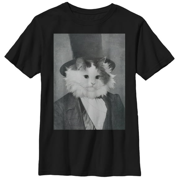 Boy's Lost Gods Cat Lincoln Graphic Tee Black Medium