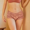 thumbnail image 5 of Womens Coffee Lace Seamless Briefs - Mid Rise Floral Panties Scalloped Edge No Show Breathable Tagless Underwear S-XL Everyday Valentine's Gift,Size M, 5 of 6