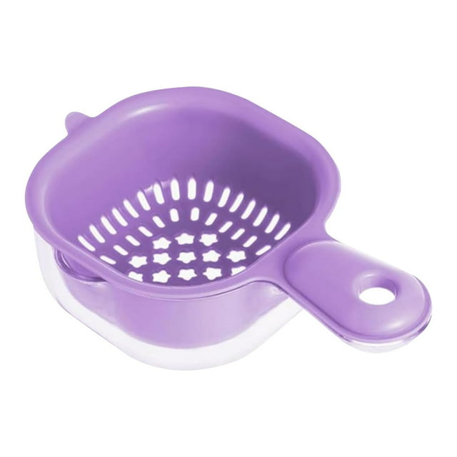 Double Layer Kitchen Draining With Handle Mini Fruit Strainer Bowl Vegetable Washer For Efficient Cleaning