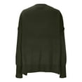 thumbnail image 5 of 2025 New Fashion Plus Size Women's Solid Color Long Sleeved Open Top Knitted Sweater Long Sleeved Round Neck Top/shirt, 5 of 5