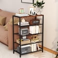 thumbnail image 4 of Shoe  Organizer, 5 Tier Industrial Metal Shoe Storage Shelf, Narrow Rustic Brown Closet Entryway Storage, 4 of 7