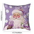 thumbnail image 3 of PEIBang 4Pcs Purple Christmas Throw Pillow Covers 18x18 Inch,Christmas Home Decor,Xmas Santa Snowman Decorative Pillowcase Cases for Couch Sofa Bed, 3 of 8